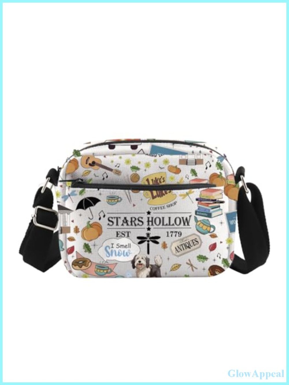 Cotton Linen Crossbody Bag Stars Hollow TV Show Inspired Messenger Purse